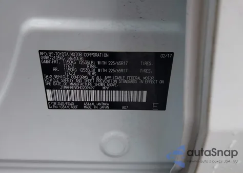 2017 Toyota Rav4 Xle from USA, damaged, VIN JTMRFREV0HD209497